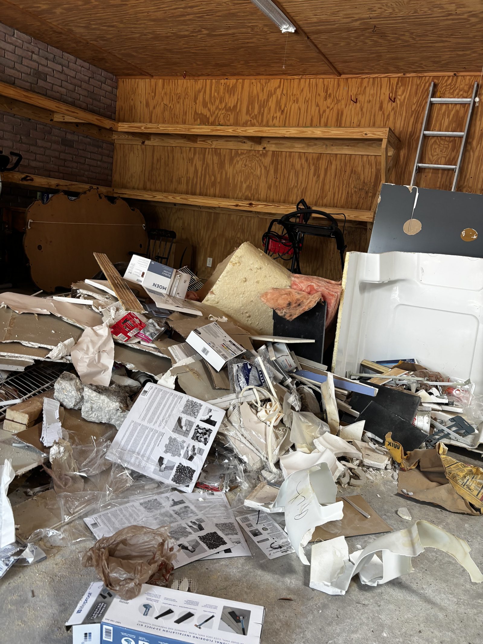 Garage construction debris cleanout