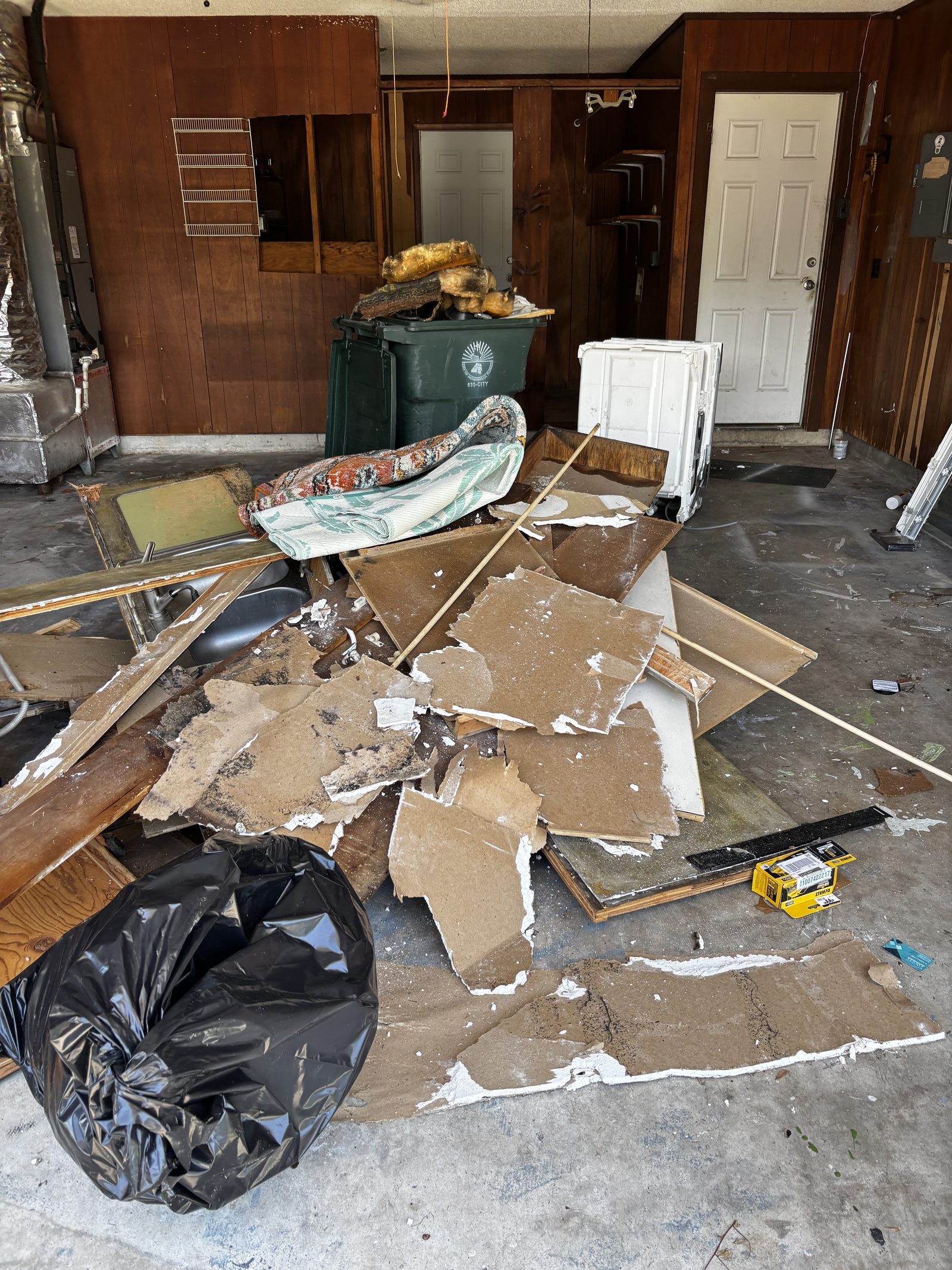 Garage renovation interior cleanup