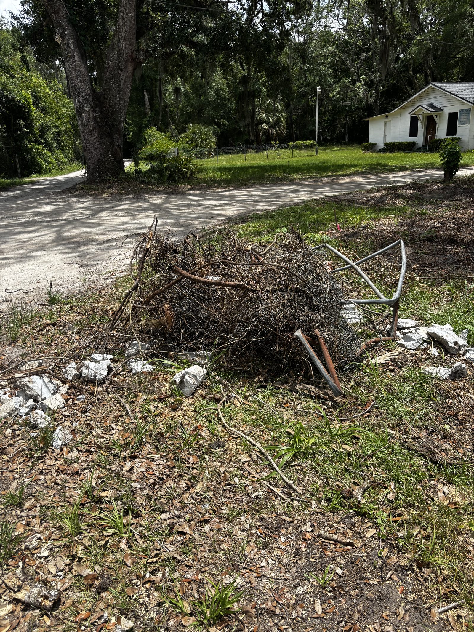 Roadside brush pile cleanup