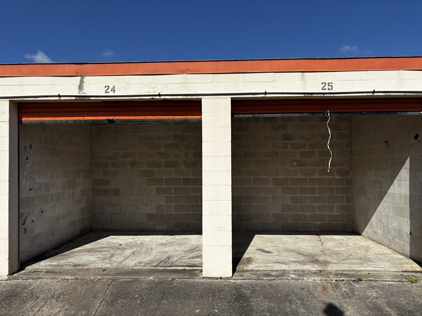 Storage unit after cleanout, completely empty