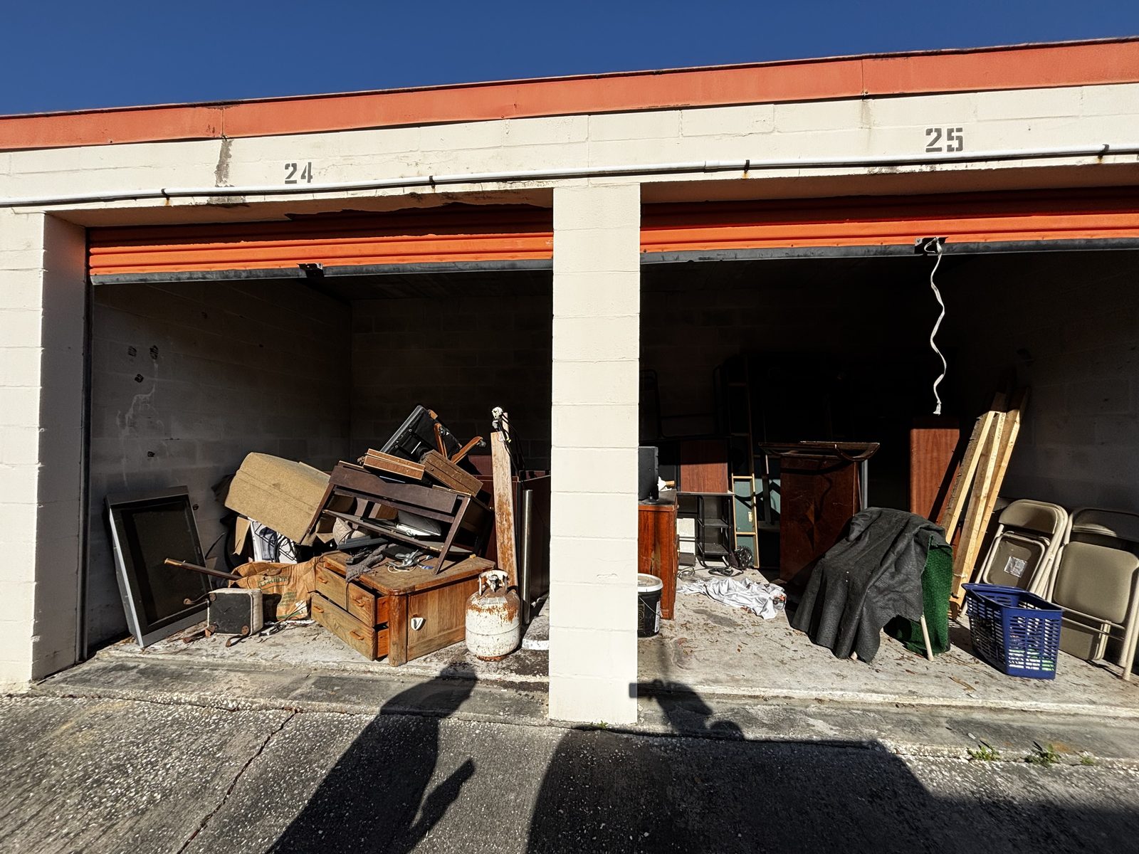 Storage unit before cleanout, fully packed